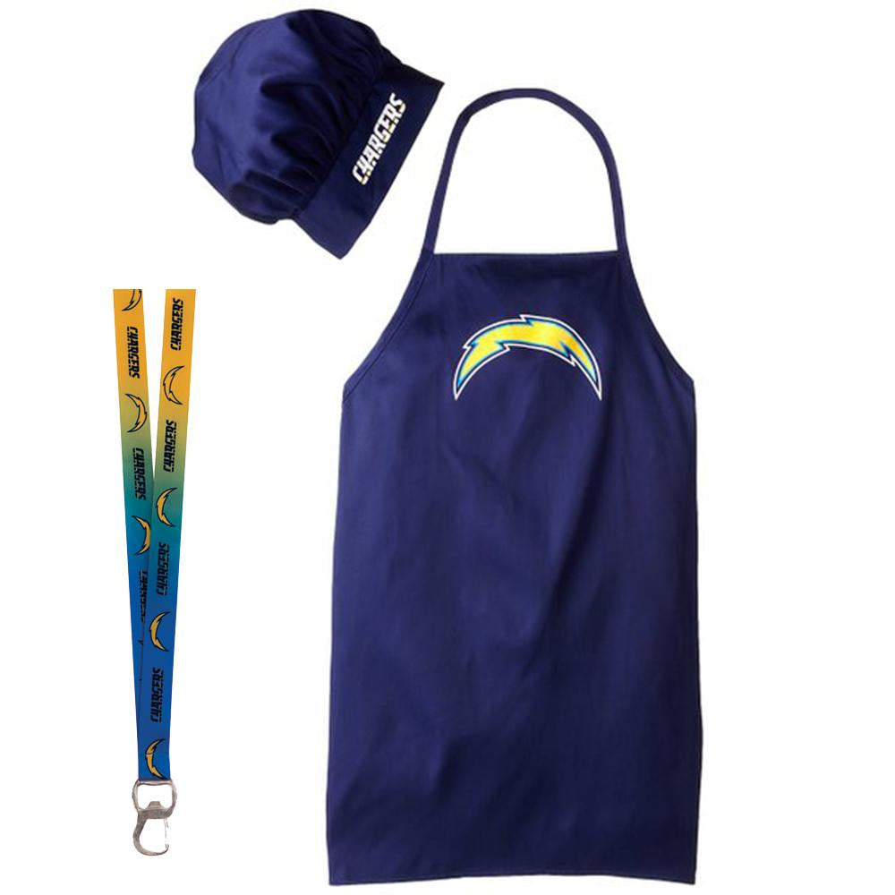 San Diego Chargers NFL Barbeque Apron and Chef's Hat with Bottle Opener