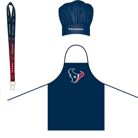 Houston Texans NFL Barbeque Apron and Chef's Hat with Bottle Opener