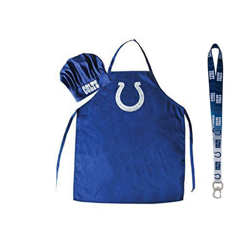 Indianapolis Colts NFL Barbeque Apron and Chef's Hat with Bottle Opener