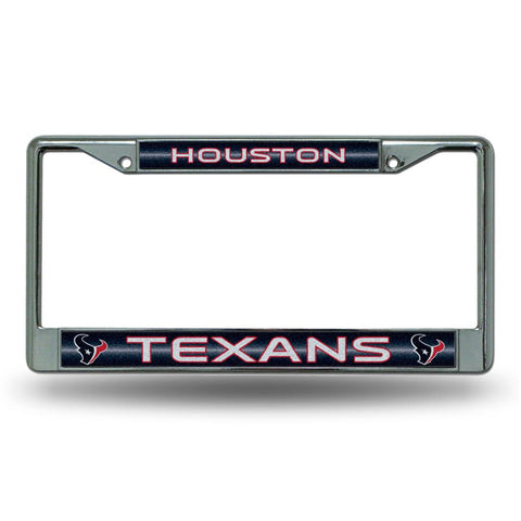 Houston Texans NFL Bling Glitter Chrome License Plate Frame
