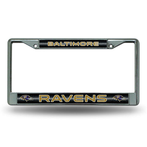 Baltimore Ravens NFL Bling Glitter Chrome License Plate Frame