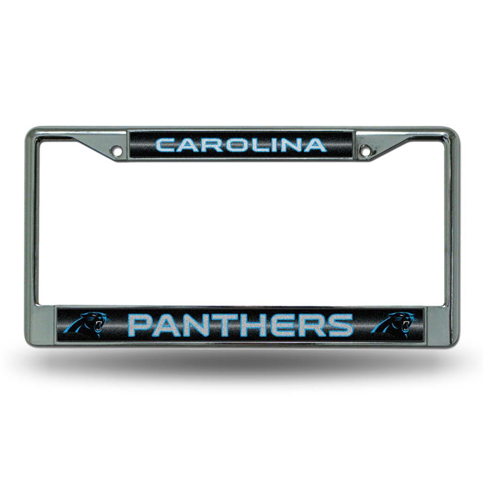Carolina Panthers NFL Bling Glitter Chrome License Plate Frame