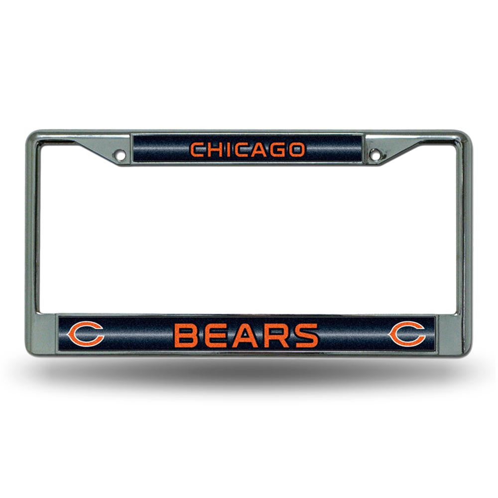 Chicago Bears NFL Bling Glitter Chrome License Plate Frame