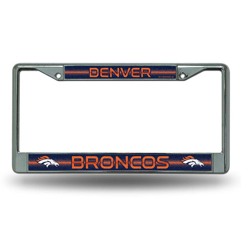 Denver Broncos NFL Bling Glitter Chrome License Plate Frame