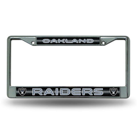 Oakland Raiders NFL Bling Glitter Chrome License Plate Frame