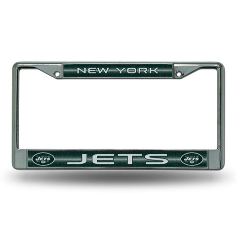 New york Jets NFL Bling Glitter Chrome License Plate Frame