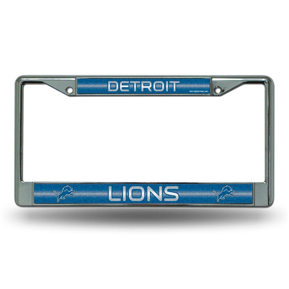 Detroit Lions NFL Bling Glitter Chrome License Plate Frame