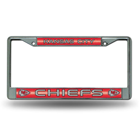 Kansas City Chiefs NFL Bling Glitter Chrome License Plate Frame
