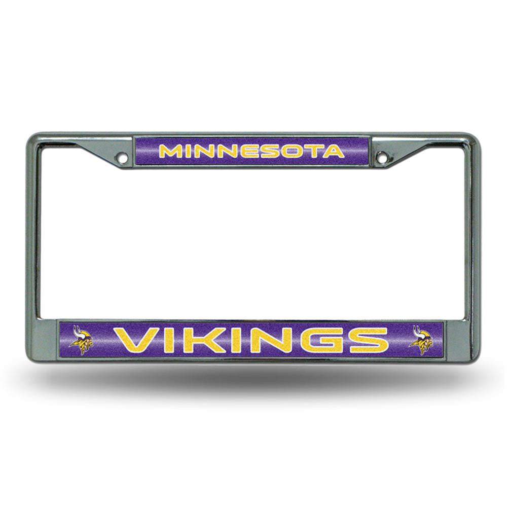 Minnesota Vikings NFL Bling Glitter Chrome License Plate Frame