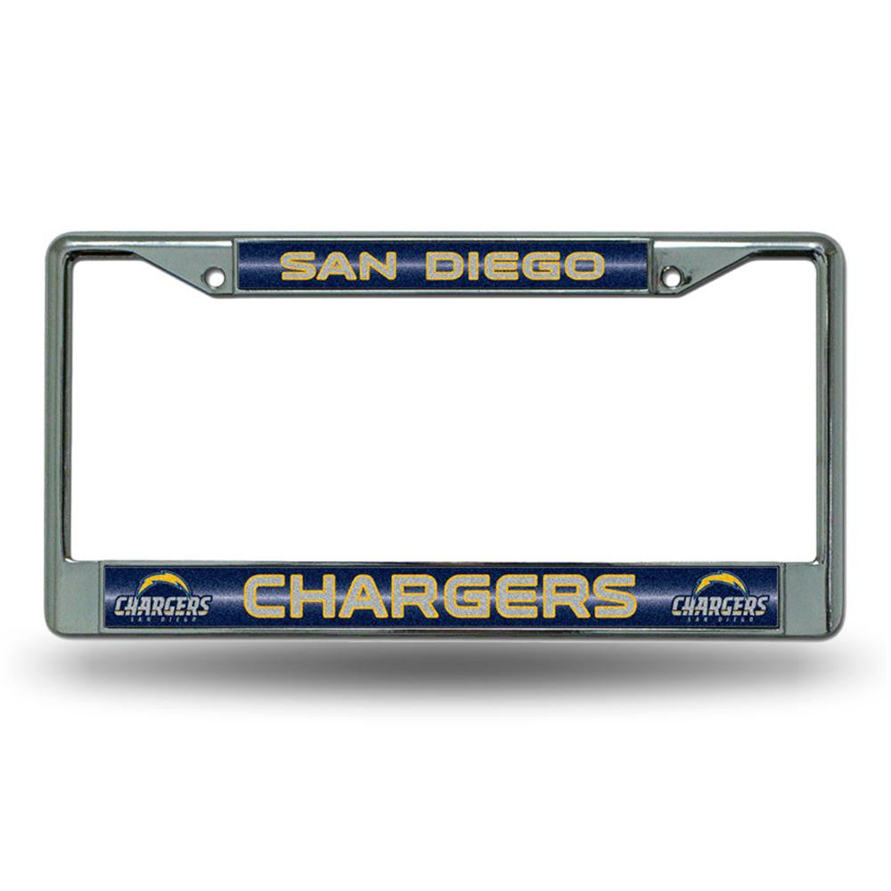 San Diego Chargers NFL Bling Glitter Chrome License Plate Frame