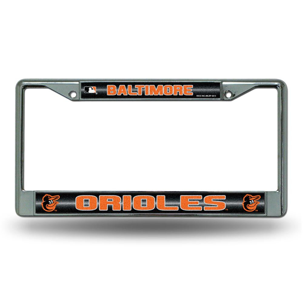 Baltimore Orioles MLB Bling Glitter Chrome License Plate Frame