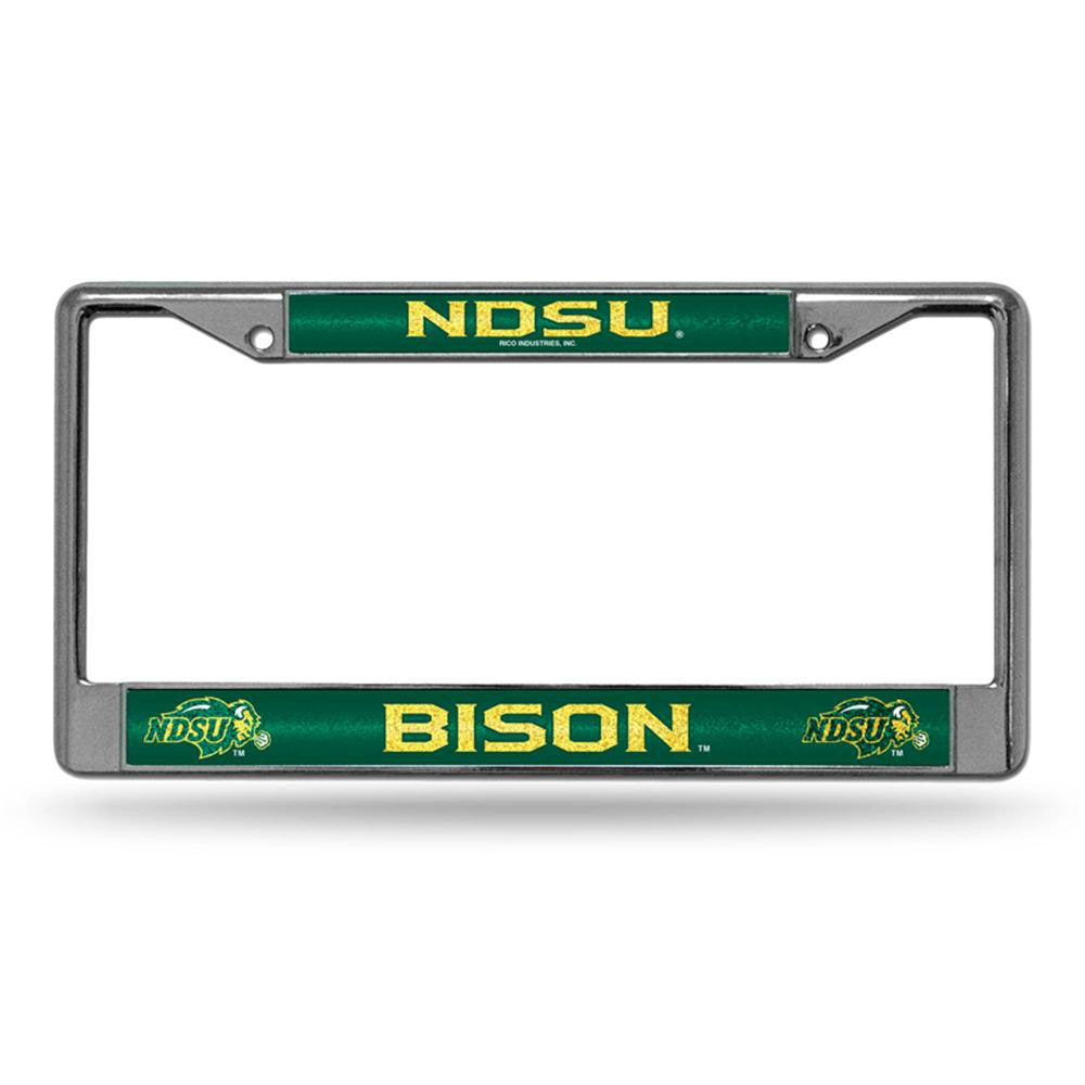 North Dakota State Bison NCAA Bling Glitter Chrome License Plate Frame