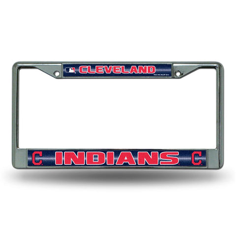 Cleveland Indians MLB Bling Glitter Chrome License Plate Frame