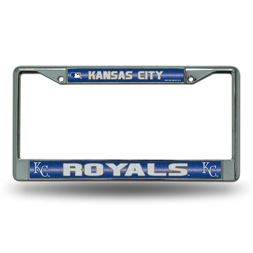Kansas City Royals MLB Bling Glitter Chrome License Plate Frame