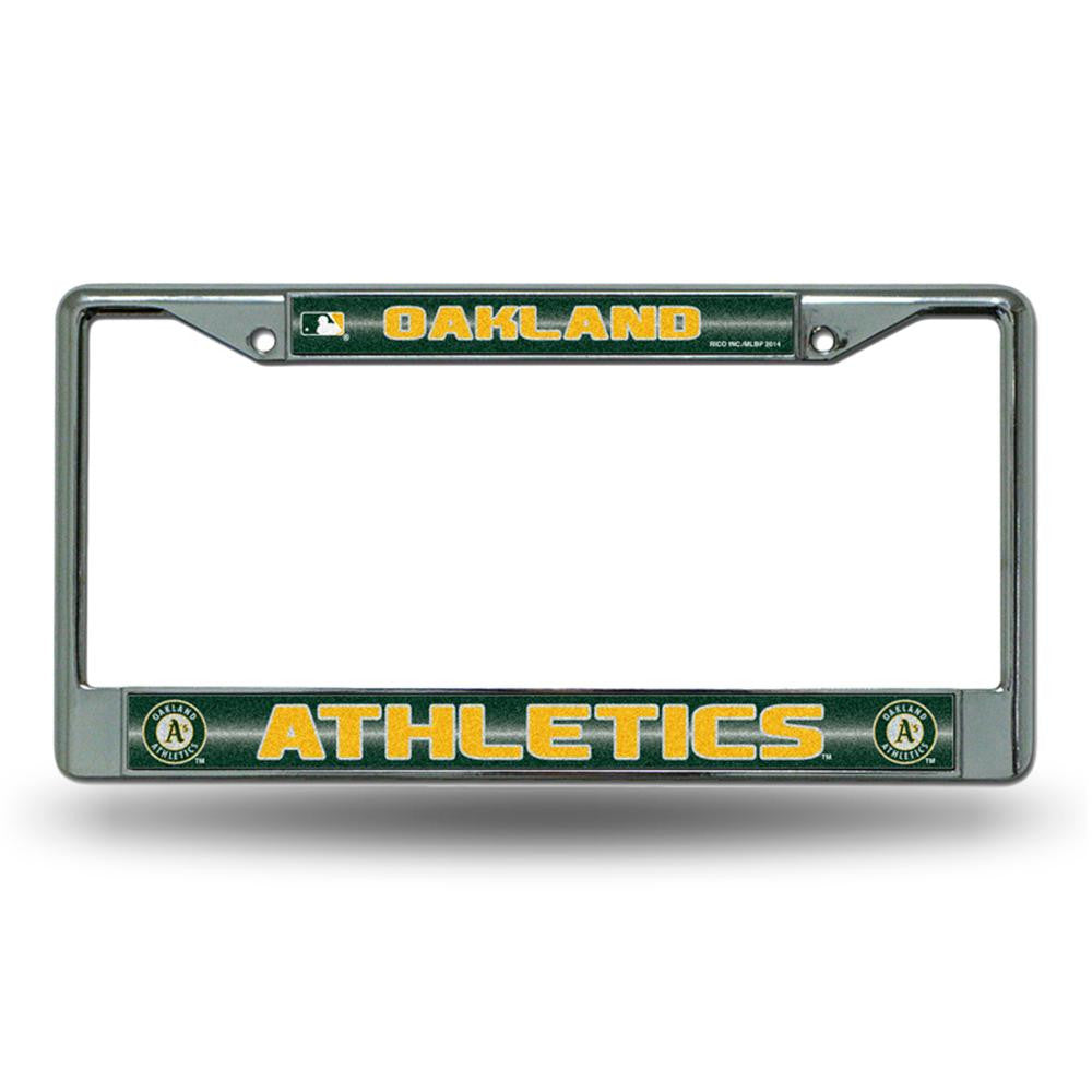 Oakland Athletics MLB Bling Glitter Chrome License Plate Frame