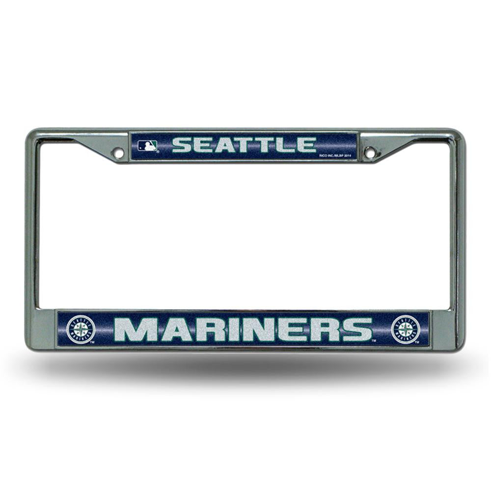 Seattle Mariners MLB Bling Glitter Chrome License Plate Frame