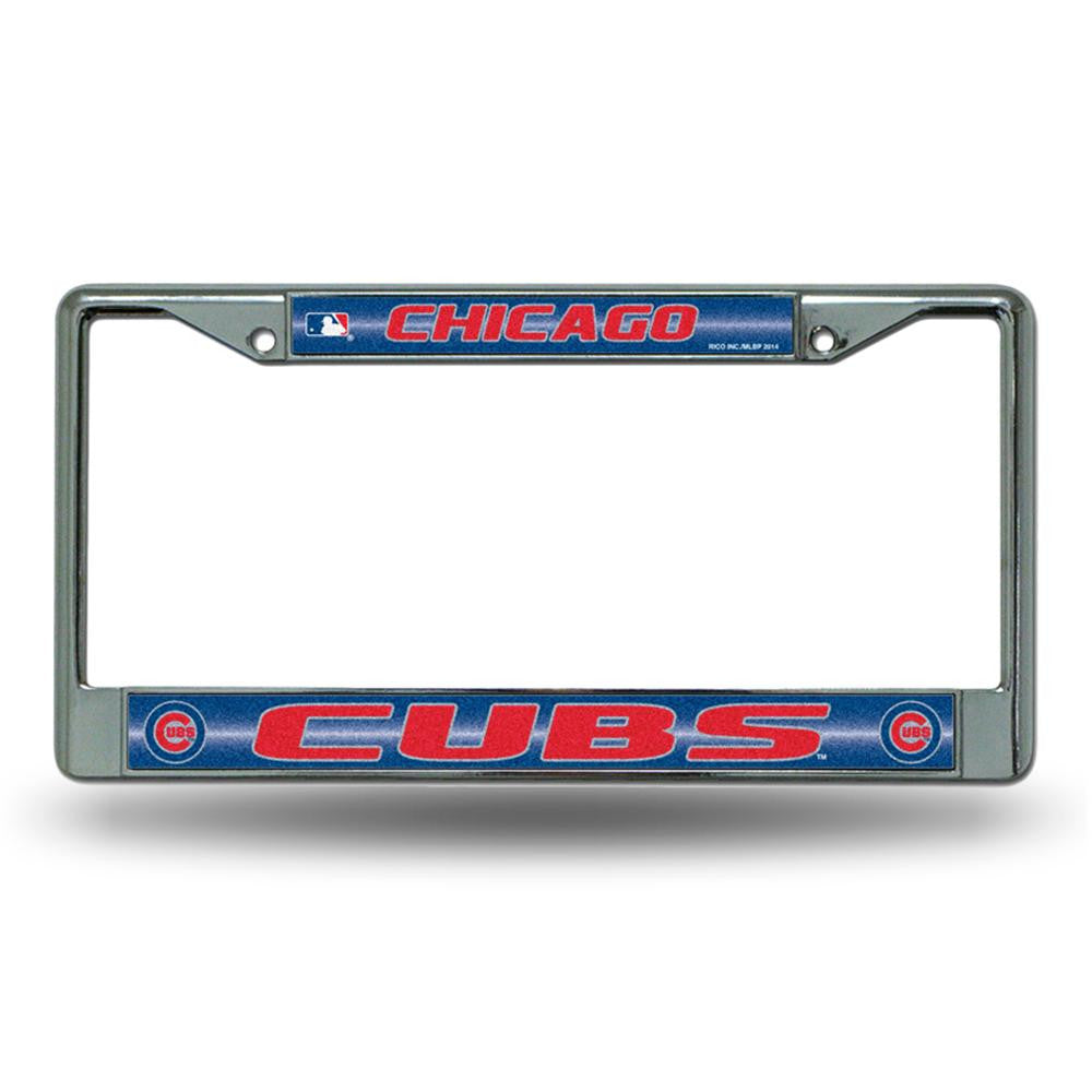 Chicago Cubs MLB Bling Glitter Chrome License Plate Frame