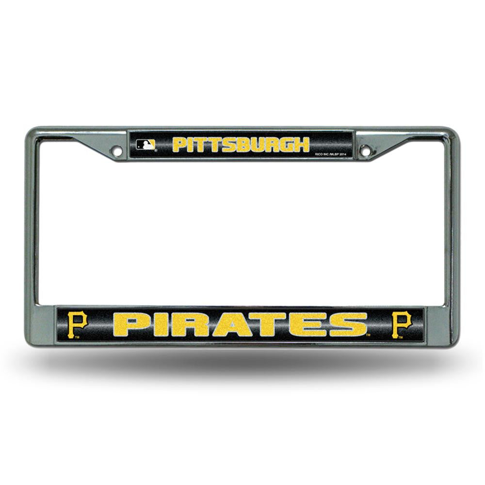Pittsburgh Pirates MLB Bling Glitter Chrome License Plate Frame