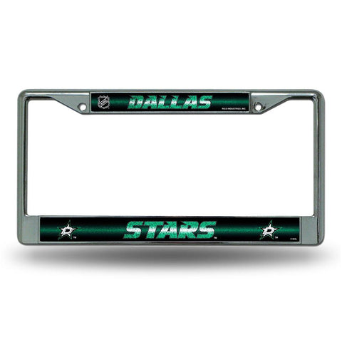 Dallas Stars NHL Bling Glitter Chrome License Plate Frame