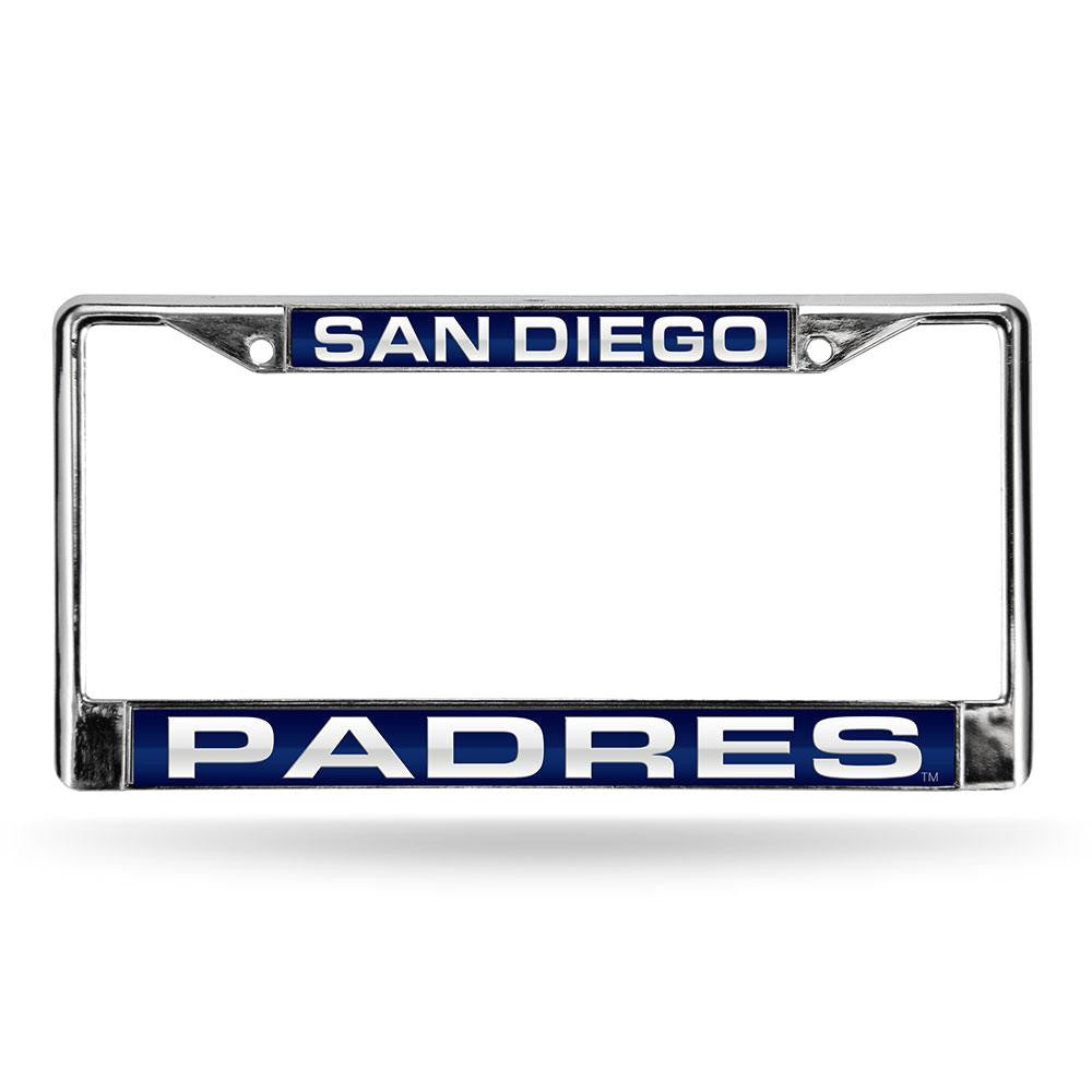 San Diego Padres MLB Laser Chrome License Plate Frame