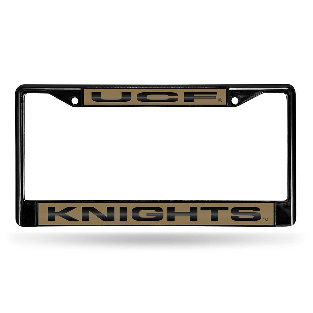 Central Florida Knights NCAA Black Chrome Laser Cut License Plate Frame