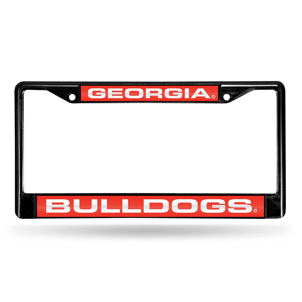 Georgia Bulldogs NCAA Black Chrome Laser Cut License Plate Frame