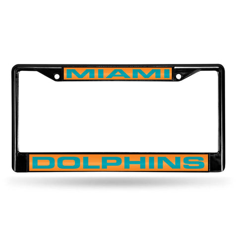 Miami Dolphins NFL Laser Cut Black License Plate Frame