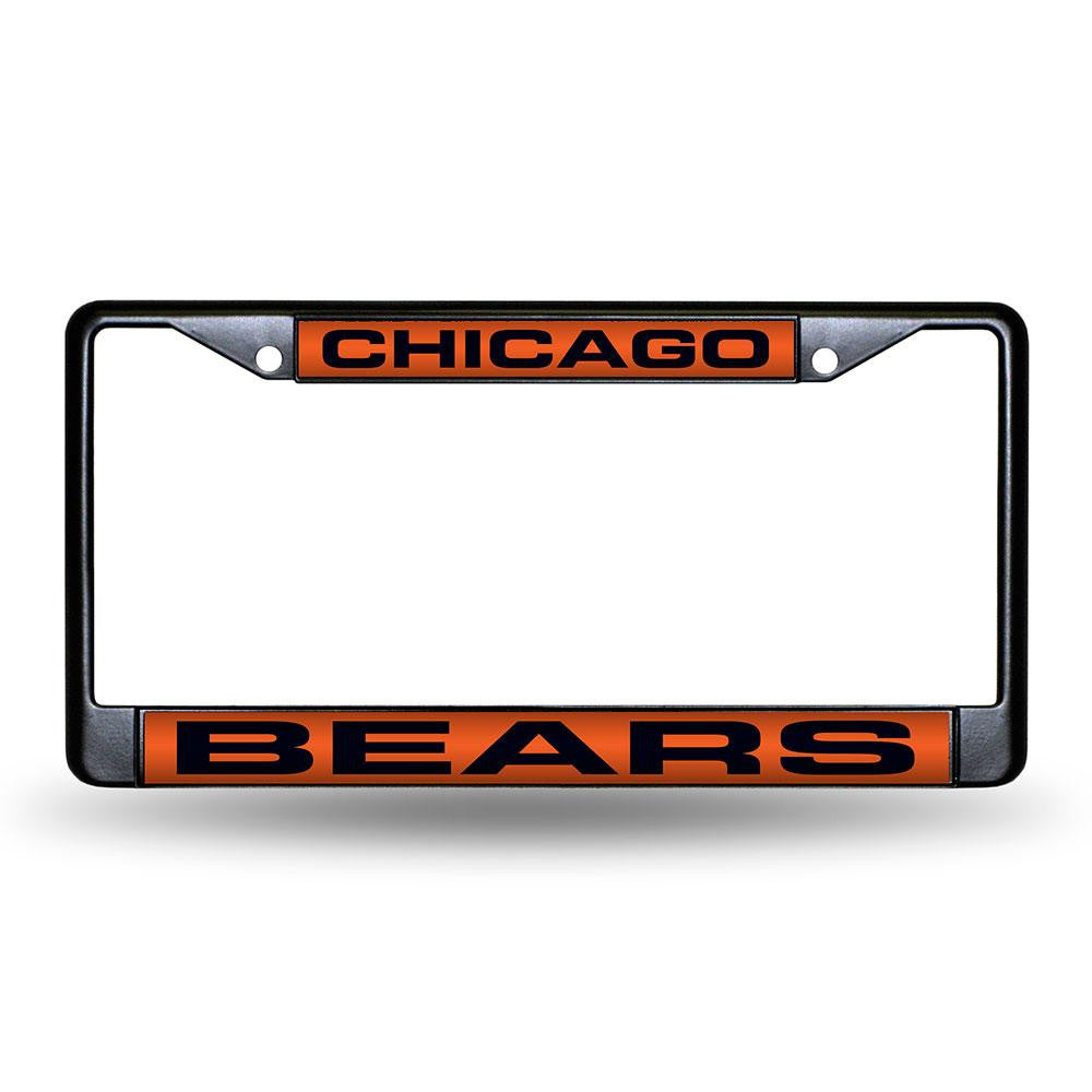 Chicago Bears NFL Laser Cut Black License Plate Frame