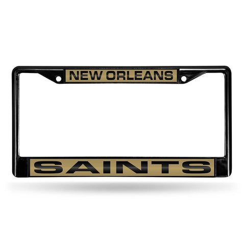 New Orleans Saints NFL Laser Cut Black License Plate Frame