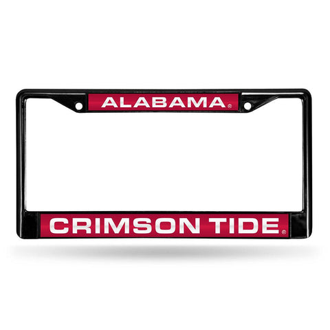 Alabama Crimson Tide NCAA Black Chrome Laser Cut License Plate Frame