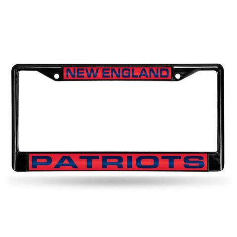 New England Patriots NFL Laser Cut Black License Plate Frame