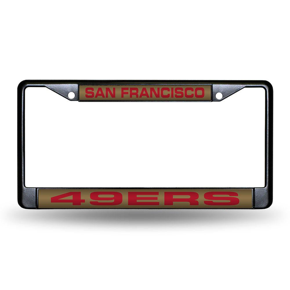 San Francisco 49ers NFL Laser Cut Black License Plate Frame