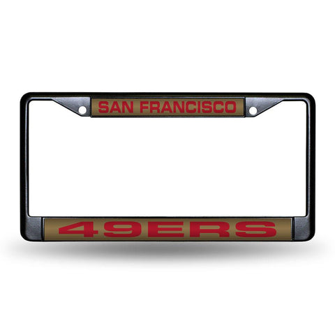 San Francisco 49ers NFL Laser Cut Black License Plate Frame