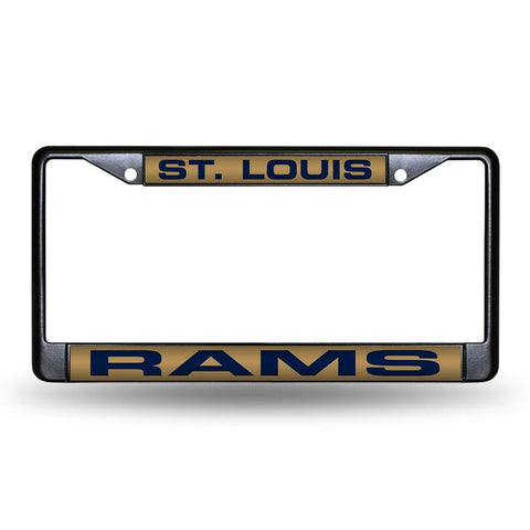 Los Angeles Rams NFL Laser Cut Black License Plate Frame