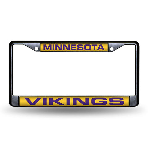 Minnesota Vikings NFL Laser Cut Black License Plate Frame