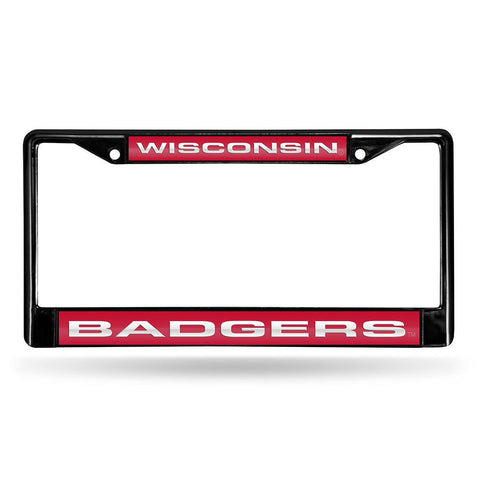 Wisconsin Badgers NCAA Laser Cut Black License Plate Frame