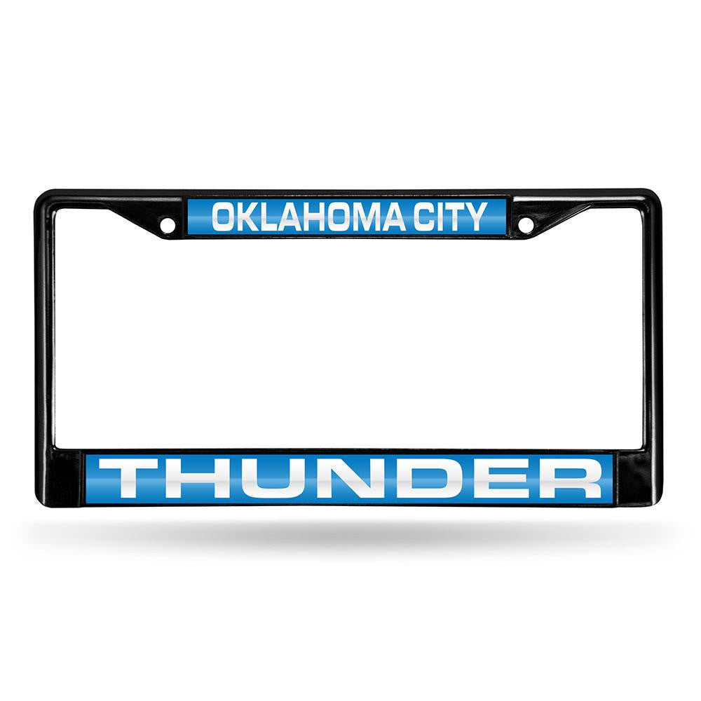 Oklahoma City Thunder NBA Laser Cut Black License Plate Frame