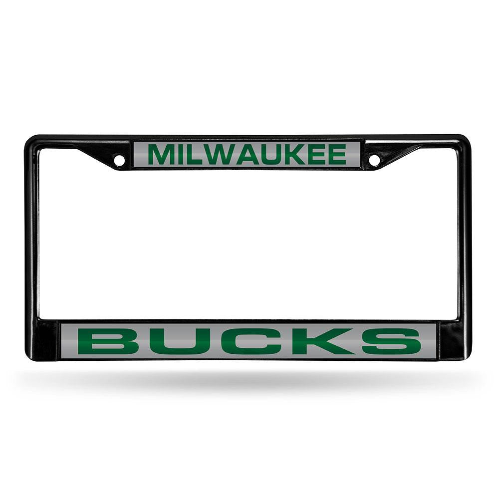 Milwaukee Bucks NBA Black Chrome Laser Cut License Plate Frame