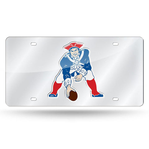 New England Patriots NFL Laser Cut License Plate Cover Silver
