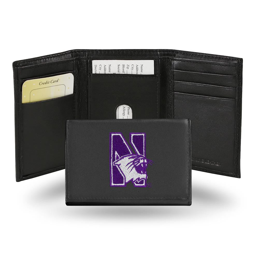Northwestern Wildcats  Embroidered Trifold Wallet