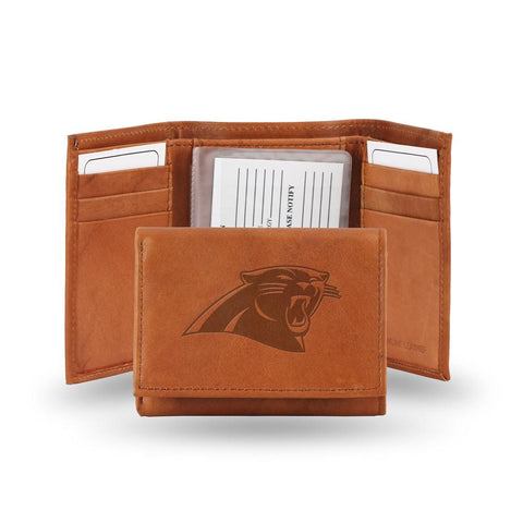 Carolina Panthers NFL Tri-Fold Wallet (Pecan Cowhide)