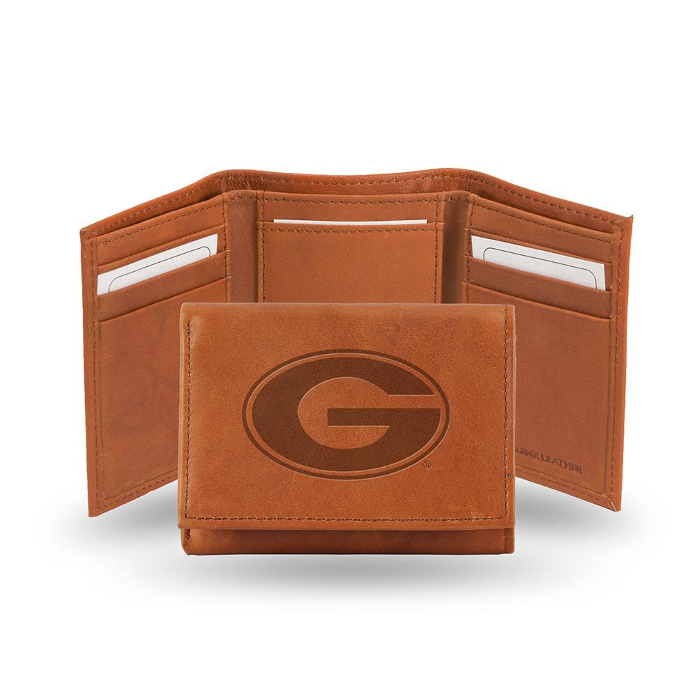 Georgia Bulldogs  Tri-Fold Wallet (Pecan Cowhide)