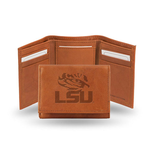 LSU Tigers  Tri-Fold Wallet (Pecan Cowhide)