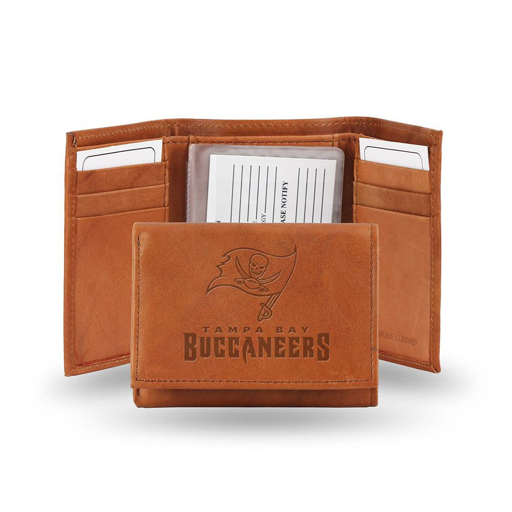Tampa Bay Buccaneers  Tri-Fold Wallet (Pecan Cowhide)