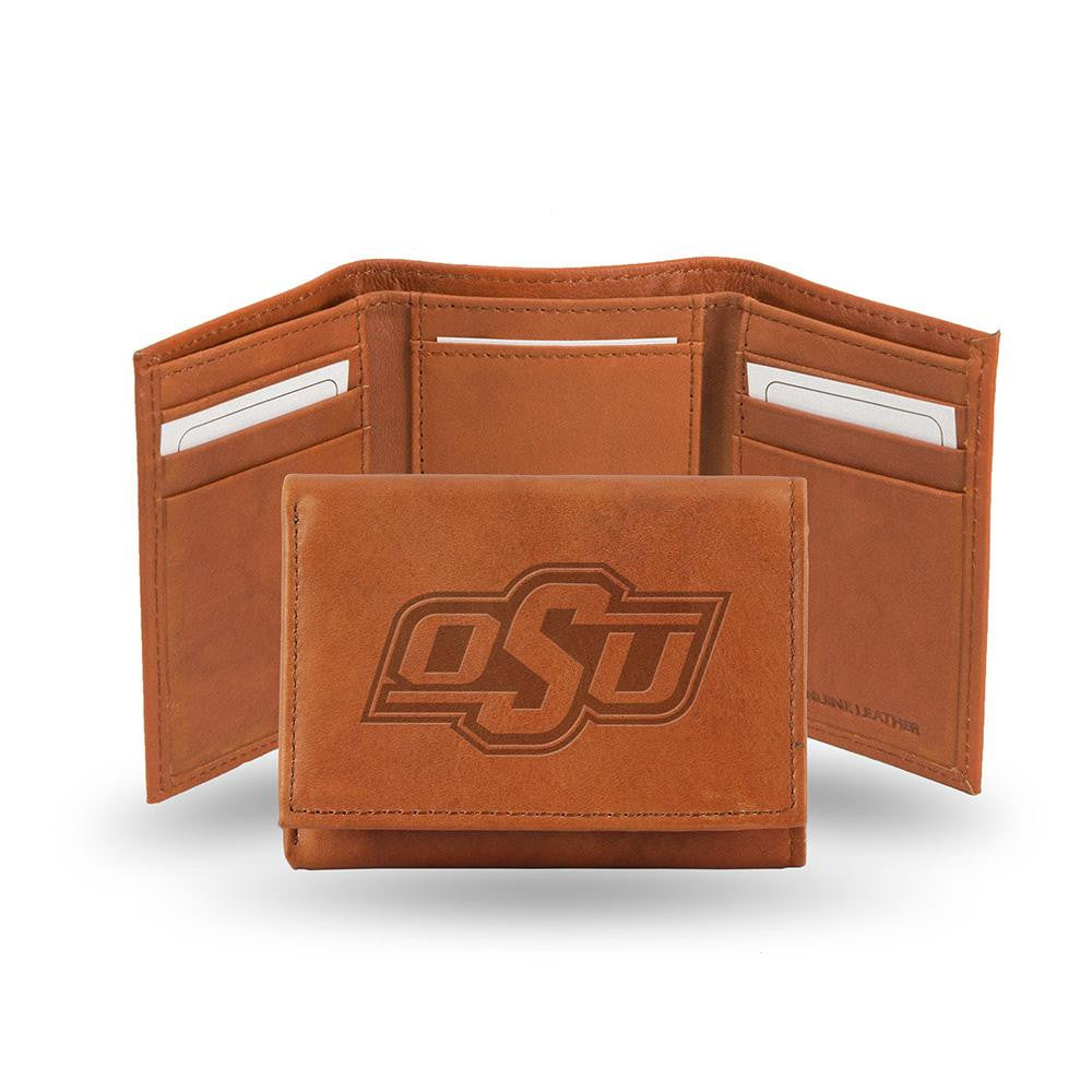 Oklahoma State Cowboys  Tri-Fold Wallet (Pecan Cowhide)