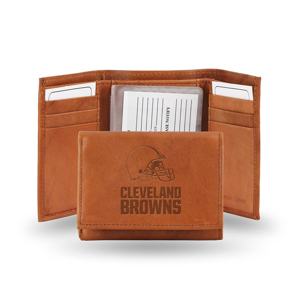 Cleveland Browns  Tri-Fold Wallet (Pecan Cowhide)