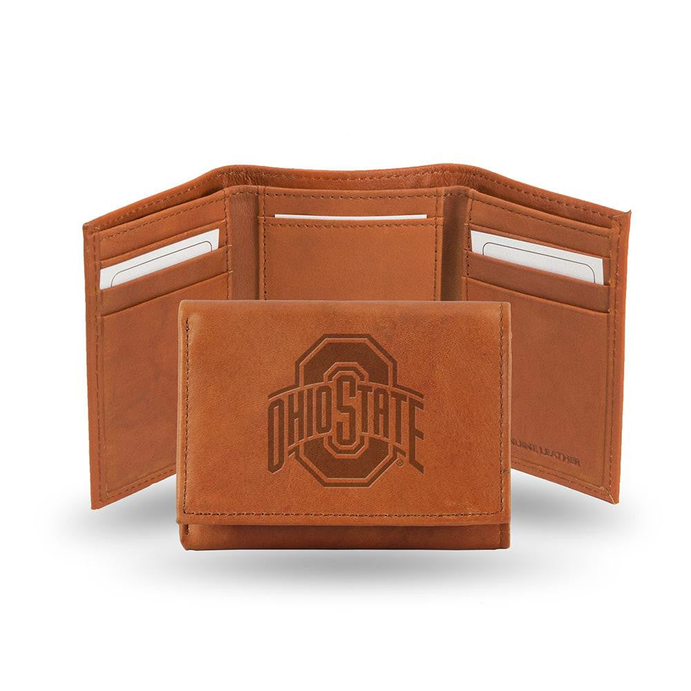 Ohio State Buckeyes  Tri-Fold Wallet (Pecan Cowhide)