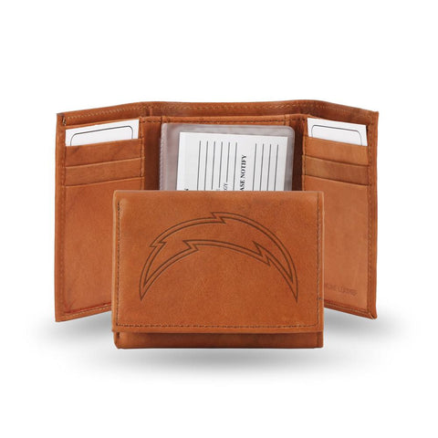 San Diego Chargers NFL Tri-Fold Wallet (Pecan Cowhide)