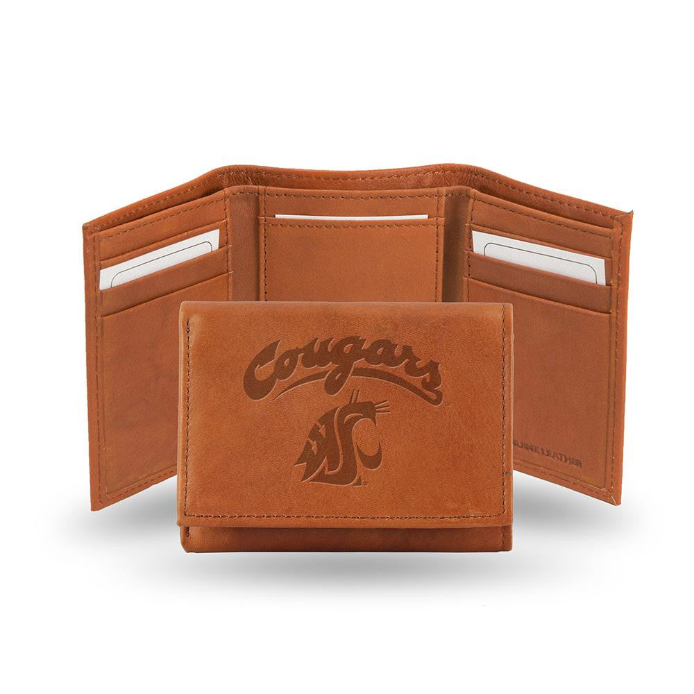 Washington State Cougars  Tri-Fold Wallet (Pecan Cowhide)