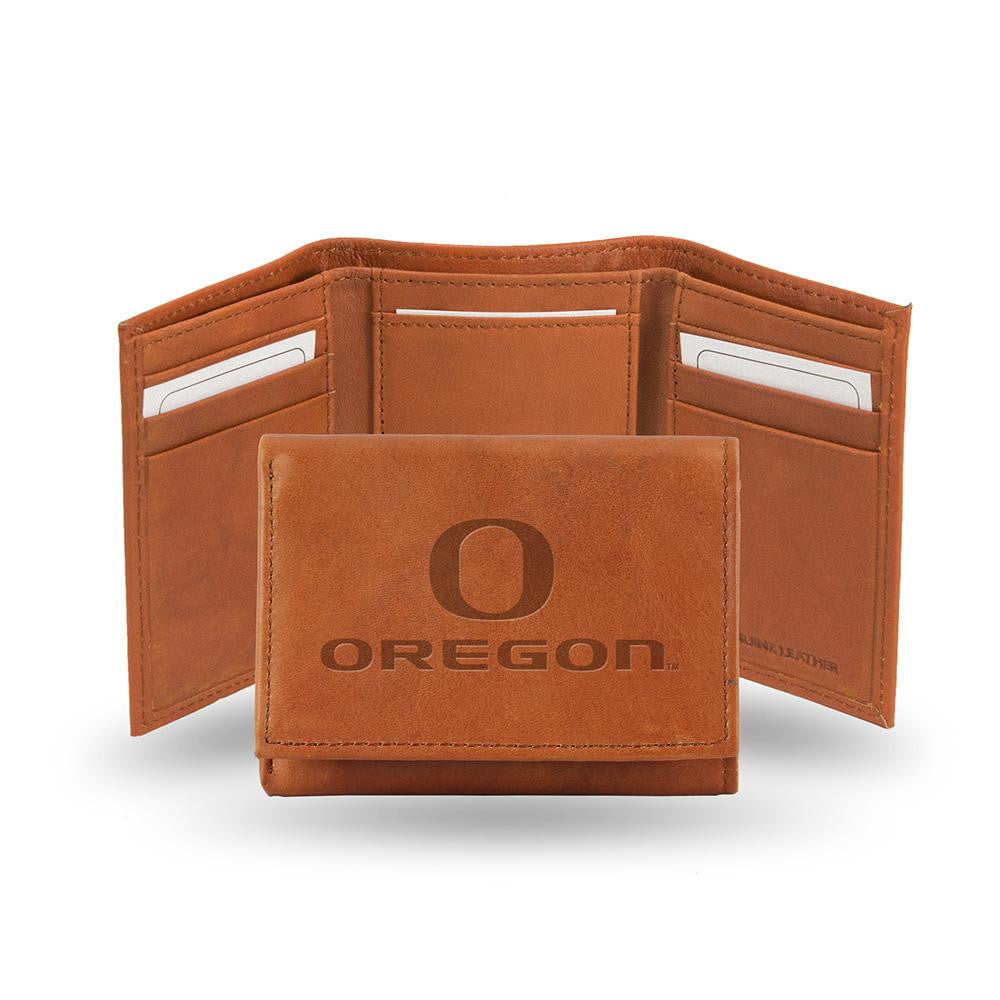 Oregon Ducks  Tri-Fold Wallet (Pecan Cowhide)